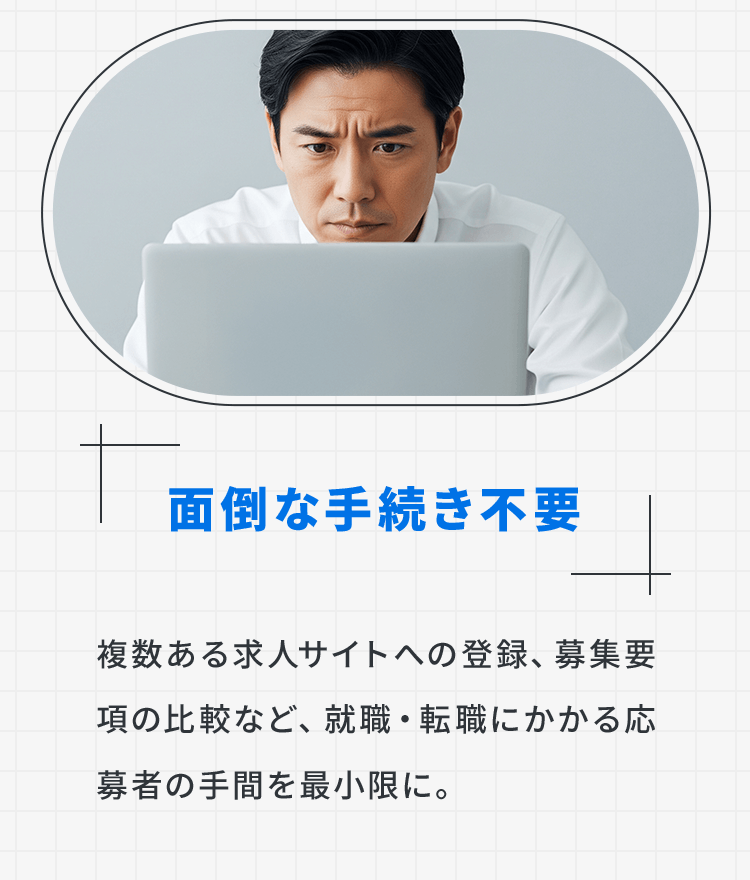 面倒な手続き不要
